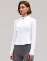 LOMON Women Workout Jacket Lightweight Zip Up Cropped Athletic Slim Tops
