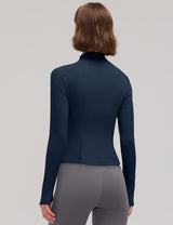 LOMON Women Workout Jacket Lightweight Zip Up Cropped Athletic Slim Tops