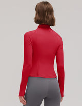 LOMON Women Workout Jacket Lightweight Zip Up Cropped Athletic Slim Tops