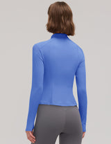 LOMON Women Workout Jacket Lightweight Zip Up Cropped Athletic Slim Tops