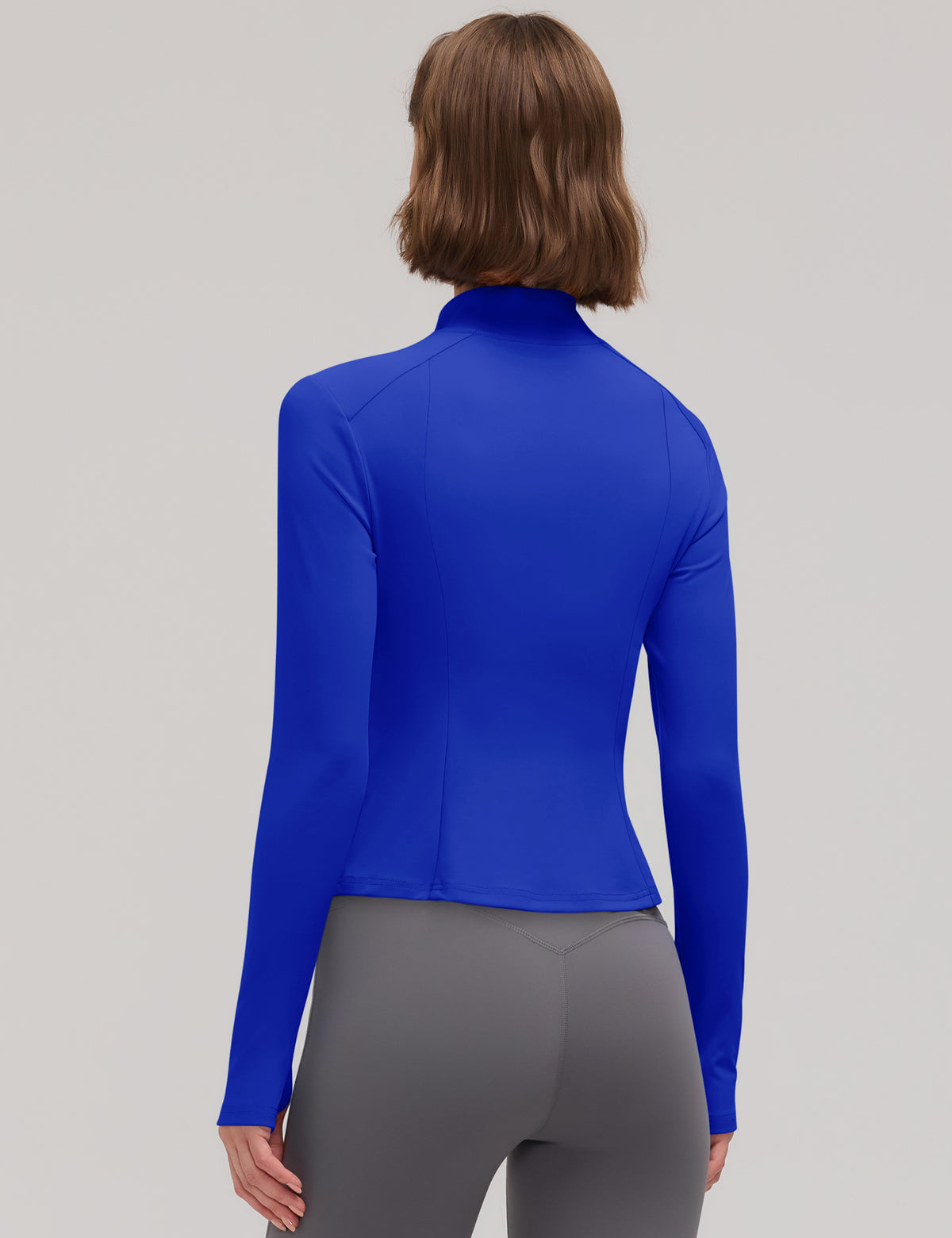 LOMON Women Workout Jacket Lightweight Zip Up Cropped Athletic Slim Tops