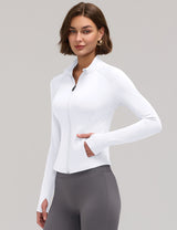 LOMON Women Workout Jacket Lightweight Zip Up Cropped Athletic Slim Tops