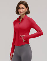 LOMON Women Workout Jacket Lightweight Zip Up Cropped Athletic Slim Tops
