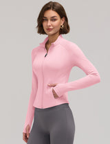 LOMON Women Workout Jacket Lightweight Zip Up Cropped Athletic Slim Tops