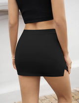 LOMON Mini Skirts for Women with Shorts Underneath Sexy Y2k Bodycon Low Rise Skorts Stretchy Trendy Club Going Out Outfits