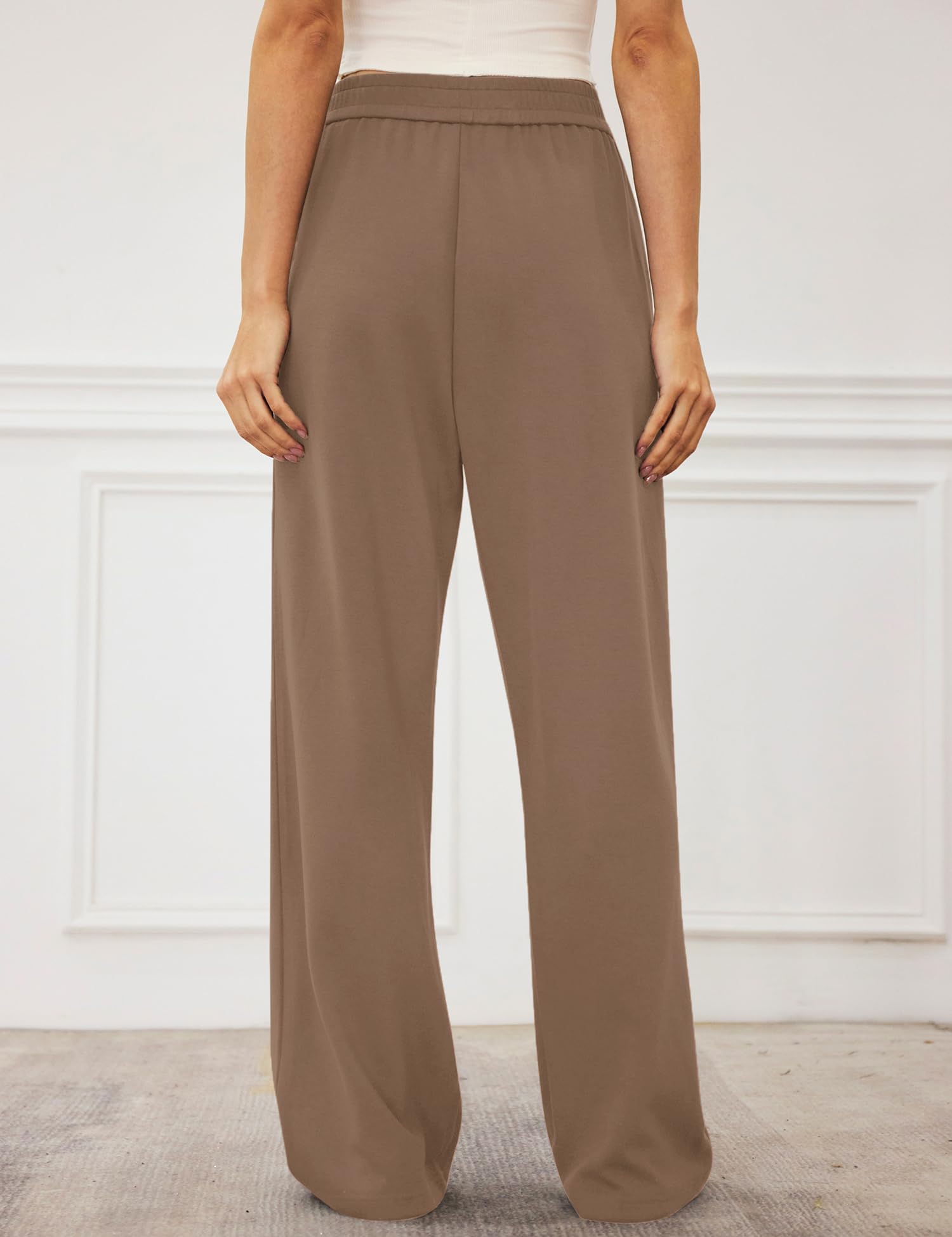 LOMON Womens Wide Leg Pants Travel Casual Lounge High Waist Flowy Palazzo Pants with Pocket Loose Spring Summer Clothing
