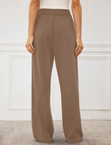 LOMON Womens Wide Leg Pants Travel Casual Lounge High Waist Flowy Palazzo Pants with Pocket Loose Spring Summer Clothing