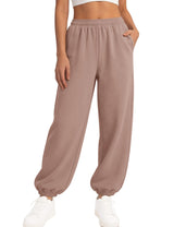 LOMON Sweatpants Women Fleece Joggers Wide Leg Sweat Pants Baggy Gym Sweatpant Winter Spring Drawstring Clothes with Pockets