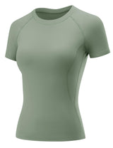 LOMON Womens Workout Tops Short Sleeve Raglan Athletic Shirts Yoga Gym Crewneck Quick Dry Tshirts