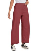 LOMON Wide Leg Barrel Pants for Women 27" Work Dress Casual Golf Loose Fit Crop Ankle Palazzo Slacks with Pockets Spring 2026