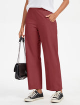 LOMON Wide Leg Barrel Pants for Women 27" Work Dress Casual Golf Loose Fit Crop Ankle Palazzo Slacks with Pockets Spring 2026