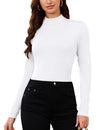 LOMON Women Thermal Long Sleeve Shirts Mock Turtle Neck Fitted Tops Fleece Lined Winter Tops Base Layer Undershirt