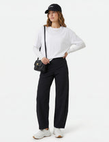 LOMON Wide Leg Barrel Pants for Women 27" Work Dress Casual Golf Loose Fit Crop Ankle Palazzo Slacks with Pockets Spring 2026