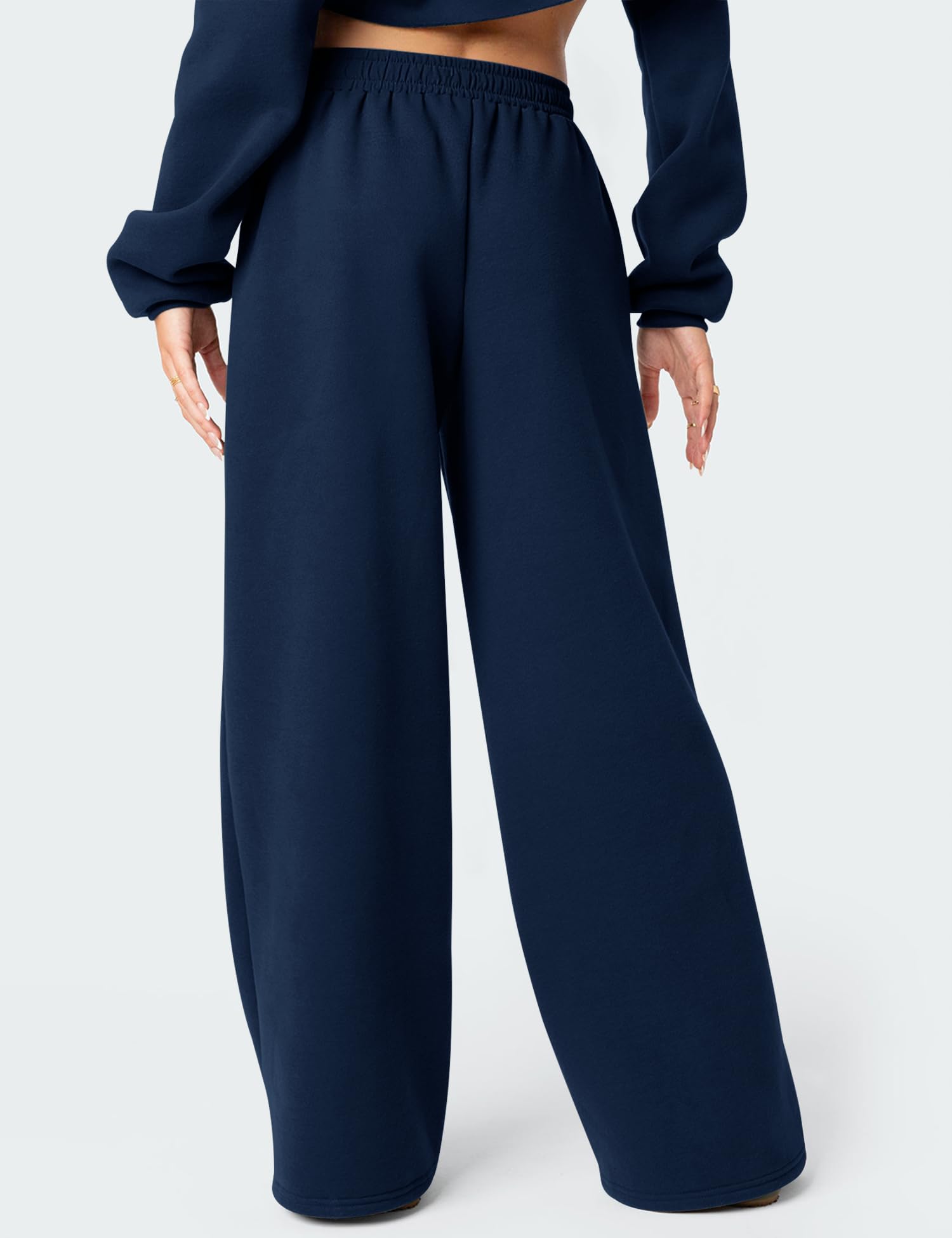 LOMON Wide Leg Sweatpants Women Fleece Sweat Pants Fall Spring Clothes 2026 Teen Girl Baggy Jogger Sweatpant with Pockets