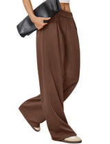 LOMON Womens Wide Leg Pants Travel Casual Lounge High Waist Flowy Palazzo Pants with Pocket Loose Spring Summer Clothing