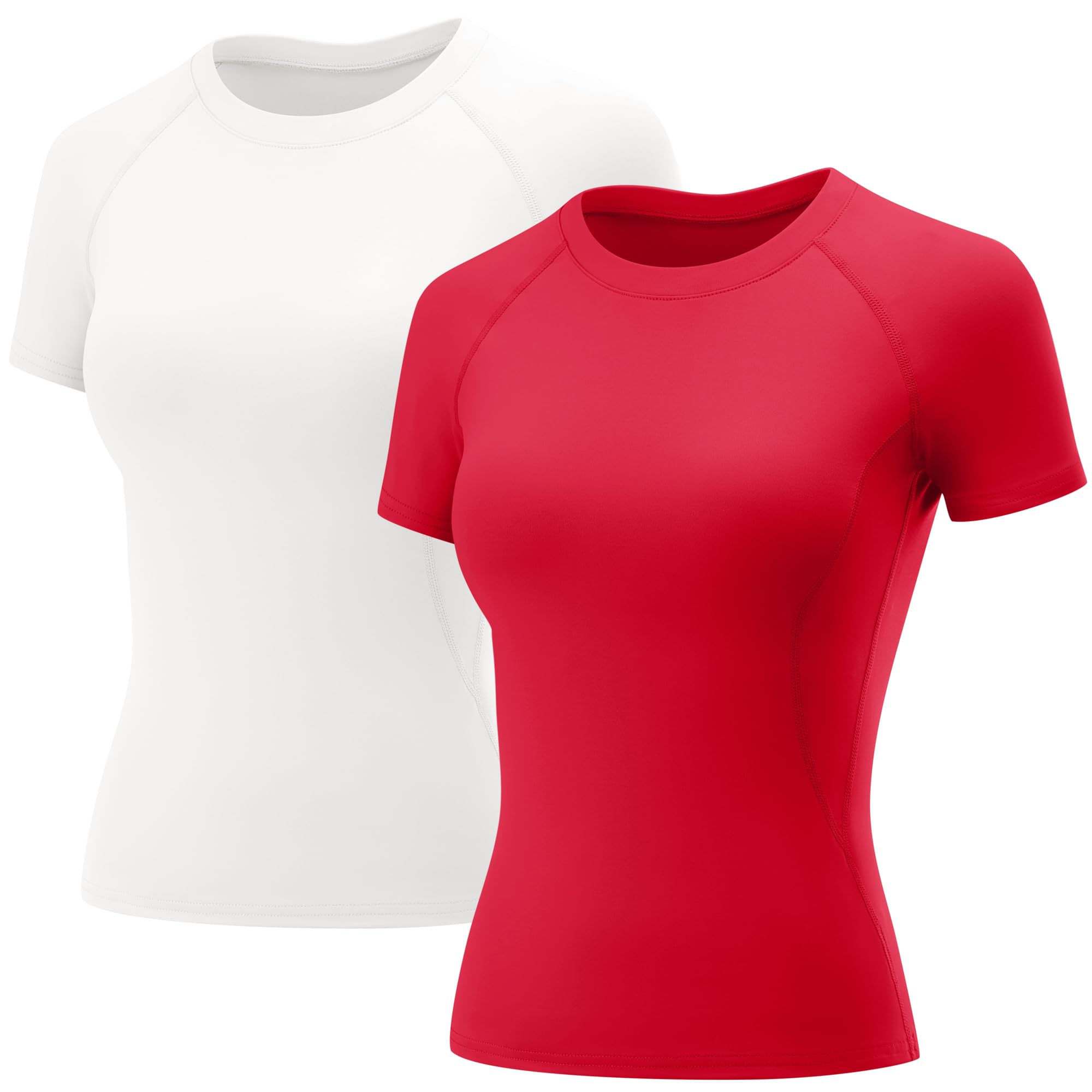 LOMON Womens Workout Tops Short Sleeve Raglan Athletic Shirts Yoga Gym Crewneck Quick Dry Tshirts