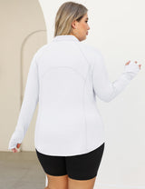 LOMON Womens Plus Size Workout Tops Long Sleeve 1/4 Zip UV Sun Protection Quick Dry Hiking Athletic Shirts Rash Guard UPF 50+