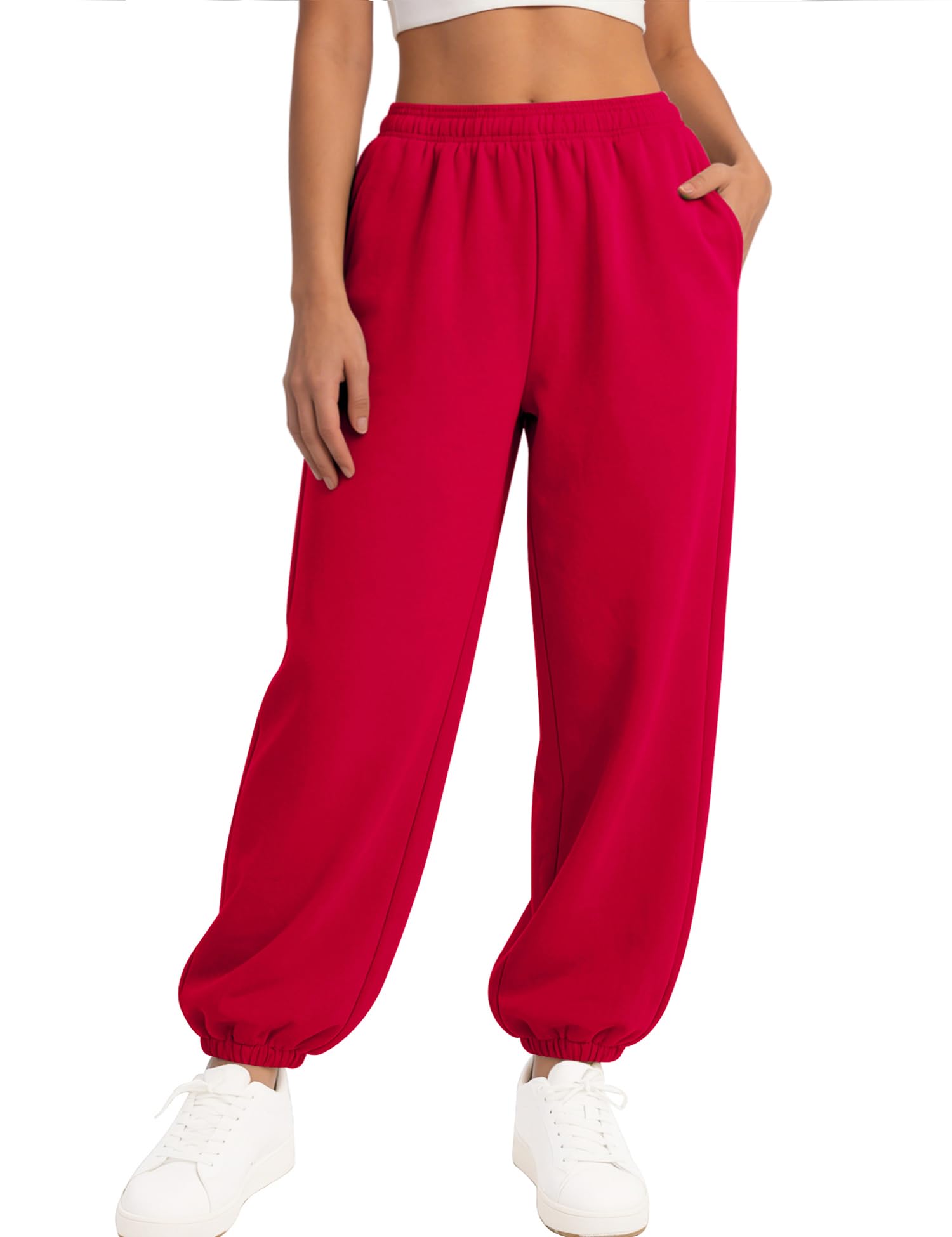 LOMON Sweatpants Women Fleece Joggers Wide Leg Sweat Pants Baggy Gym Sweatpant Winter Spring Drawstring Clothes with Pockets