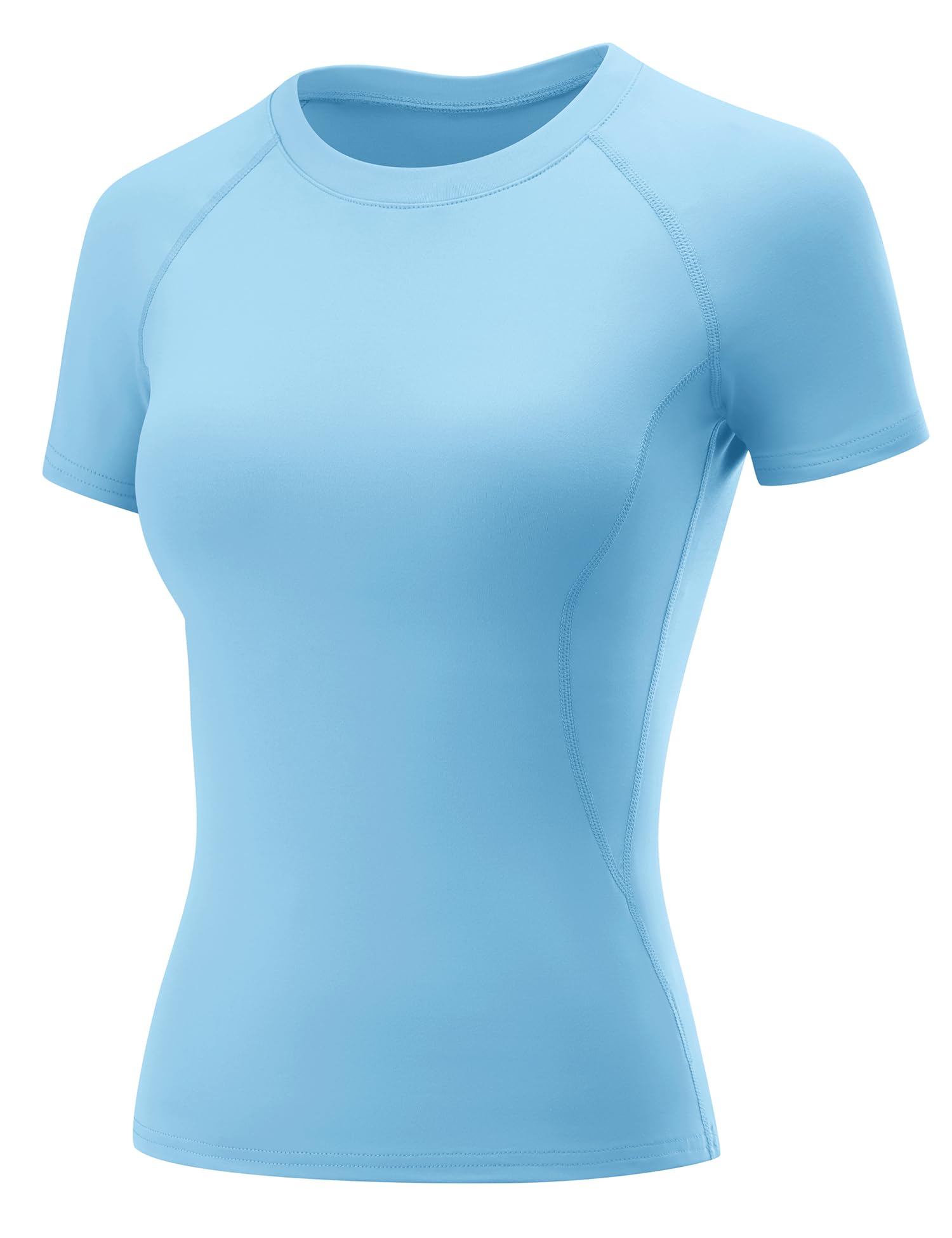 LOMON Womens Workout Tops Short Sleeve Raglan Athletic Shirts Yoga Gym Crewneck Quick Dry Tshirts