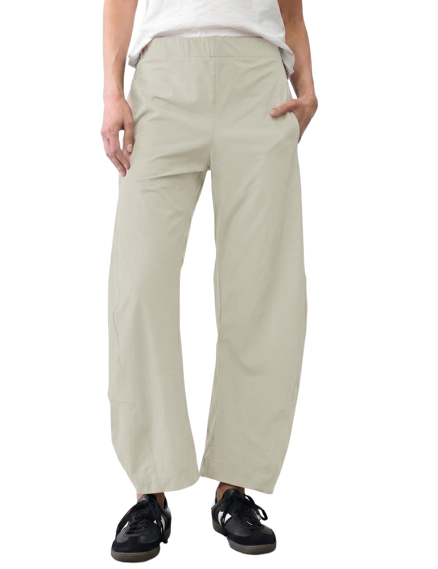 LOMON Wide Leg Barrel Pants for Women 27" Work Dress Casual Golf Loose Fit Crop Ankle Palazzo Slacks with Pockets Spring 2026