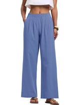 LOMON Cotton Linen Pants Women Wide Leg Palazzo Pants Beach Vacation Outfits Summer 2026 Flowy Clothes Trousers with Pockets