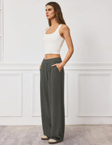 LOMON Womens Wide Leg Pants Travel Casual Lounge High Waist Flowy Palazzo Pants with Pocket Loose Spring Summer Clothing