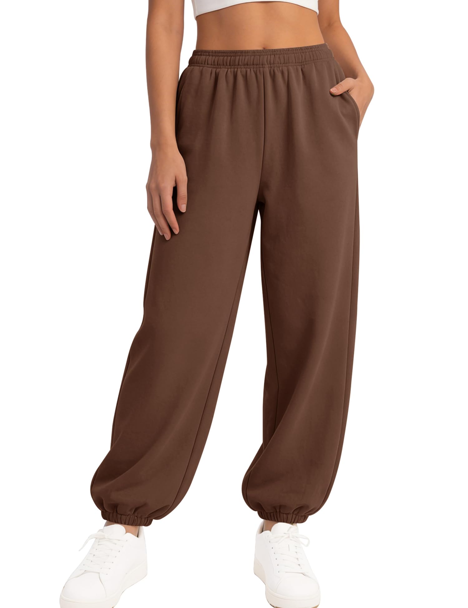 LOMON Sweatpants Women Fleece Joggers Wide Leg Sweat Pants Baggy Gym Sweatpant Winter Spring Drawstring Clothes with Pockets