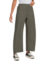 LOMON Wide Leg Barrel Pants for Women 27" Work Dress Casual Golf Loose Fit Crop Ankle Palazzo Slacks with Pockets Spring 2026