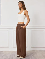 LOMON Womens Wide Leg Pants Travel Casual Lounge High Waist Flowy Palazzo Pants with Pocket Loose Spring Summer Clothing