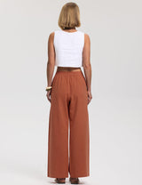 LOMON Cotton Linen Pants Women Wide Leg Palazzo Pants Beach Vacation Outfits Summer 2026 Flowy Clothes Trousers with Pockets