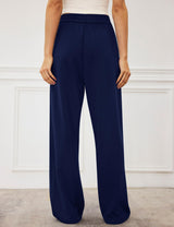 LOMON Womens Wide Leg Pants Travel Casual Lounge High Waist Flowy Palazzo Pants with Pocket Loose Spring Summer Clothing