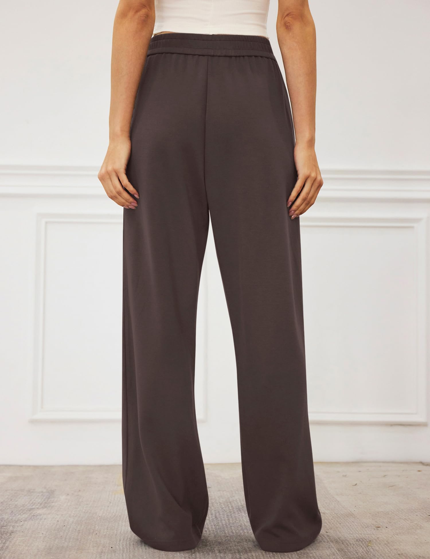 LOMON Womens Wide Leg Pants Travel Casual Lounge High Waist Flowy Palazzo Pants with Pocket Loose Spring Summer Clothing