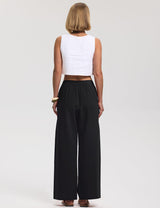 LOMON Cotton Linen Pants Women Wide Leg Palazzo Pants Beach Vacation Outfits Summer 2026 Flowy Clothes Trousers with Pockets