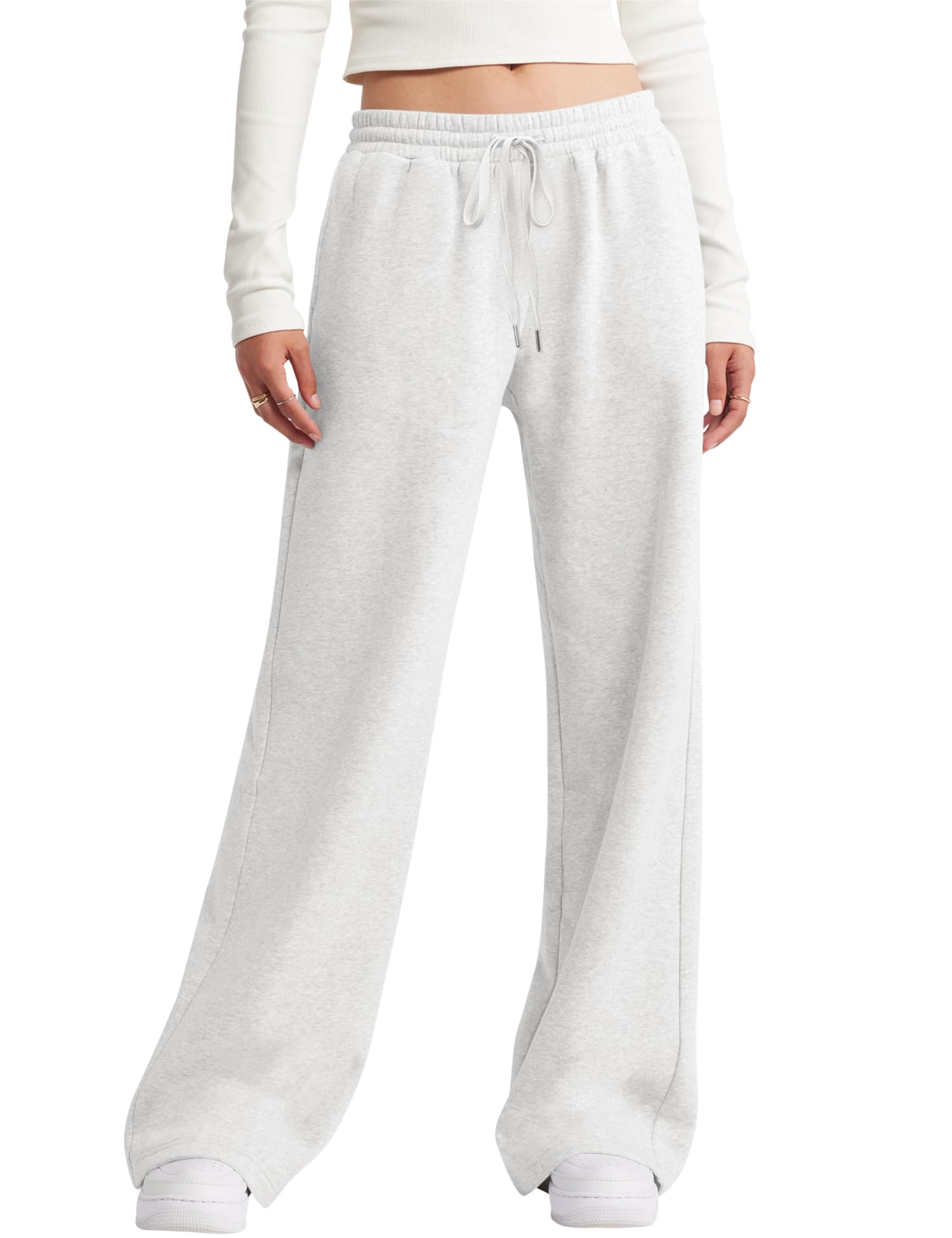 LOMON Women's Sweatpants Wide Leg Fleece Lined Sweat Pants Spring Winter Clothes 2026 Baggy Drawstring Joggers with Pockets