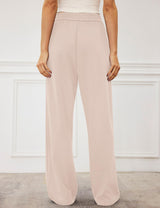 LOMON Womens Wide Leg Pants Travel Casual Lounge High Waist Flowy Palazzo Pants with Pocket Loose Spring Summer Clothing