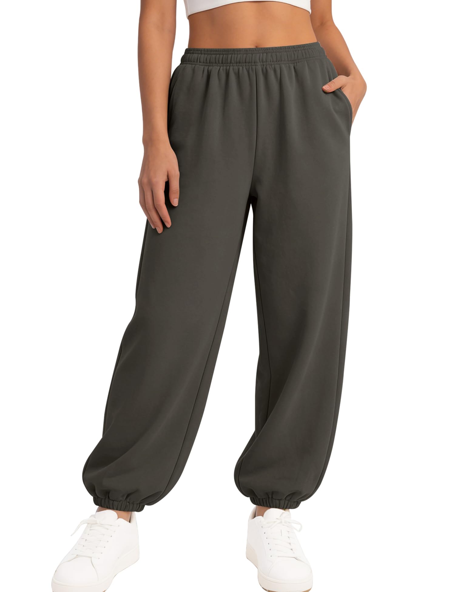 LOMON Sweatpants Women Fleece Joggers Wide Leg Sweat Pants Baggy Gym Sweatpant Winter Spring Drawstring Clothes with Pockets