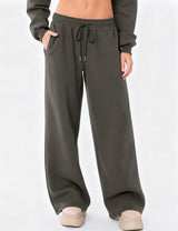 LOMON Women's Sweatpants Wide Leg Fleece Lined Sweat Pants Spring Winter Clothes 2026 Baggy Drawstring Joggers with Pockets