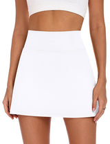 LOMON Womens Skort Mini Tennis Skirt with Pockets Shorts Golf Athletic Skirts High Waisted Stretchy Skorts Casual Workout