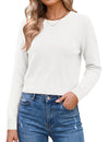 LOMON Women's Cropped Sweaters Crewneck Fall Clothes Long Sleeve Knit Tops