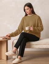 Lomom Womens Cotton Sweater Long Sleeve Mock Neck Fall Winter Tops
