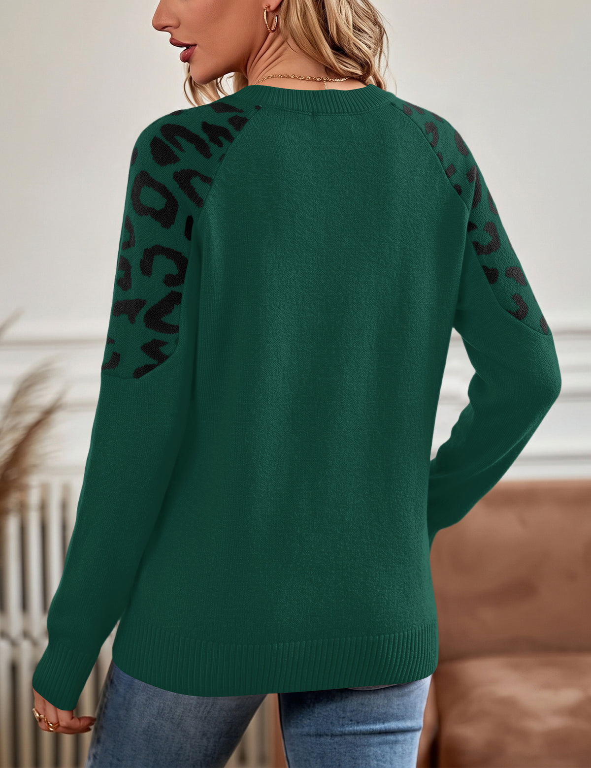 LOMON Sweaters for Women Crew Neck Long Sleeve Pullover Tops