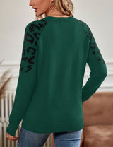 LOMON Sweaters for Women Crew Neck Long Sleeve Pullover Tops