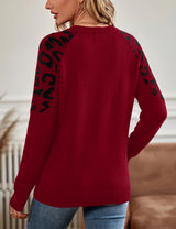 LOMON Sweaters for Women Crew Neck Long Sleeve Pullover Tops
