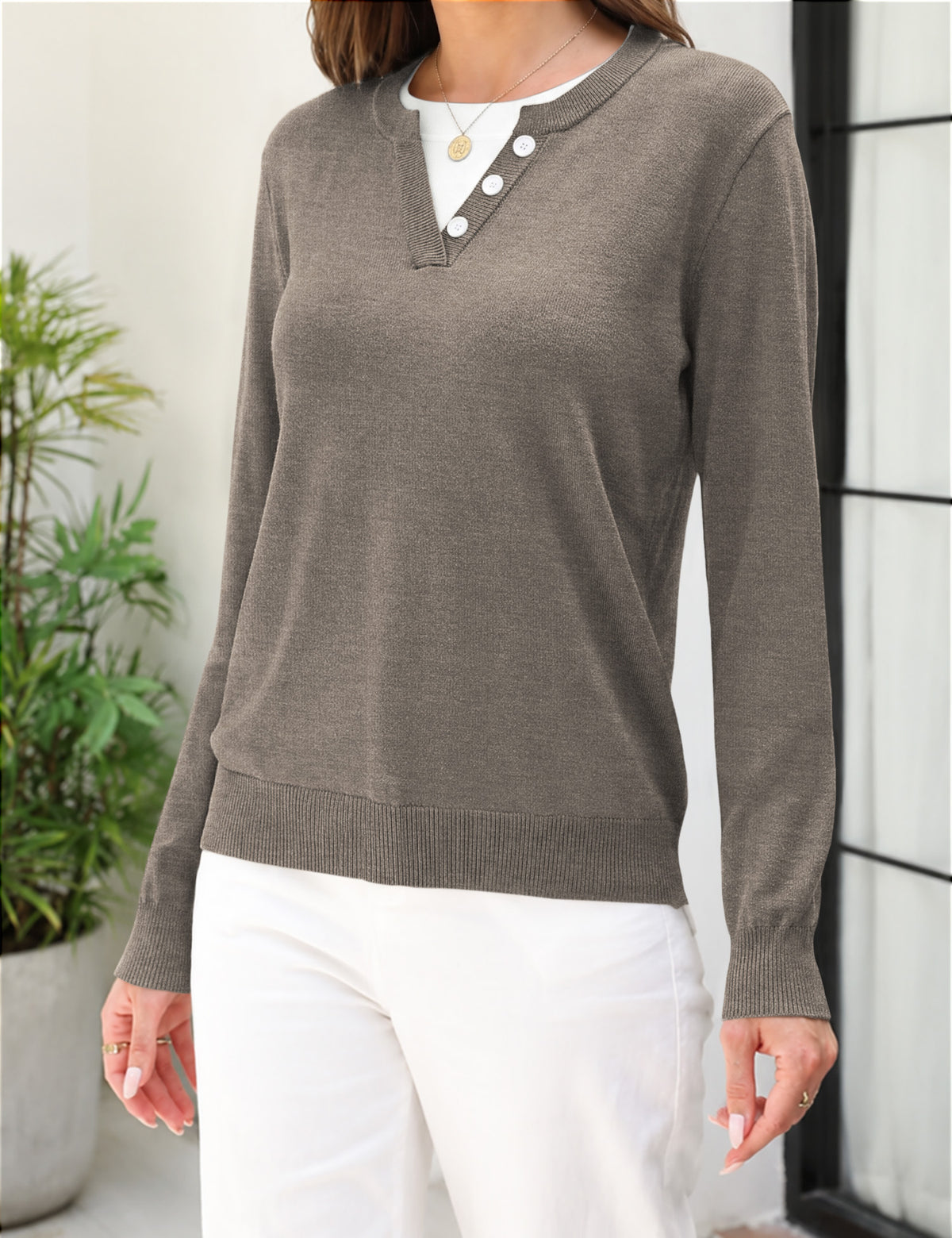 LOMON Women's Sweaters 2026 Fall Long Sleeve Lightweight Pullover Tops