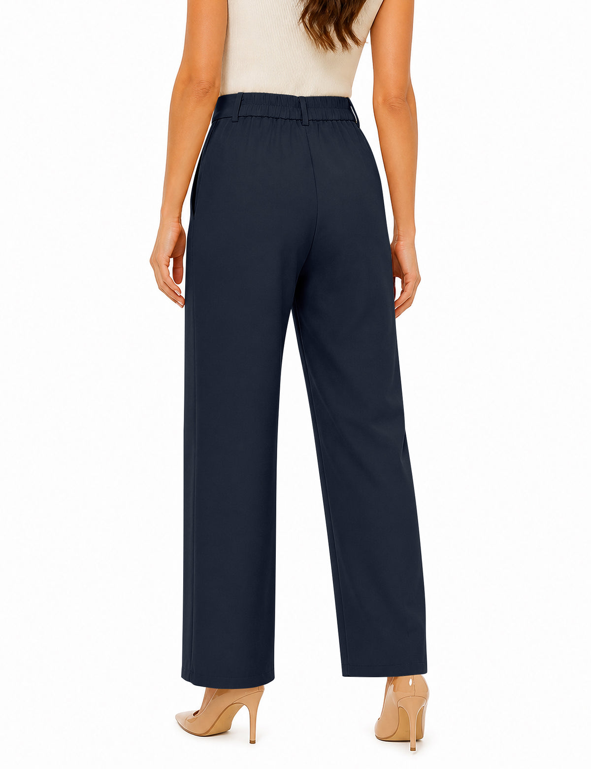 LOMON Women's Wide Leg Dress Pants High Waist Work Slacks with Pockets