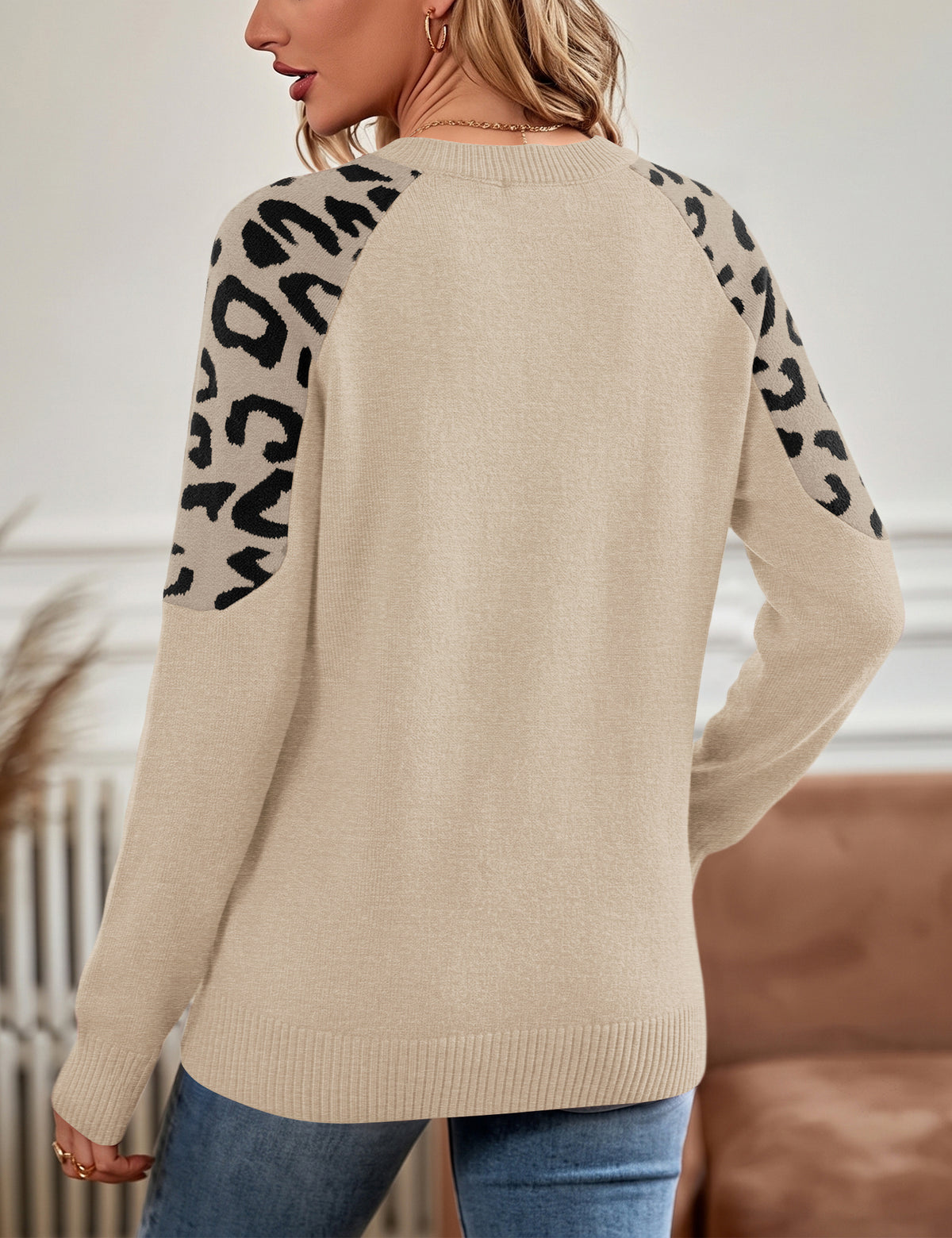 LOMON Sweaters for Women Crew Neck Long Sleeve Pullover Tops