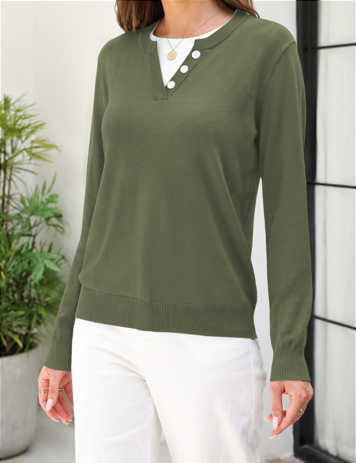 LOMON Women's Sweaters 2026 Fall Long Sleeve Lightweight Pullover Tops