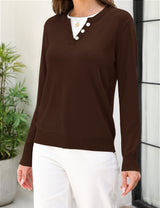 LOMON Women's Sweaters 2026 Fall Long Sleeve Lightweight Pullover Tops