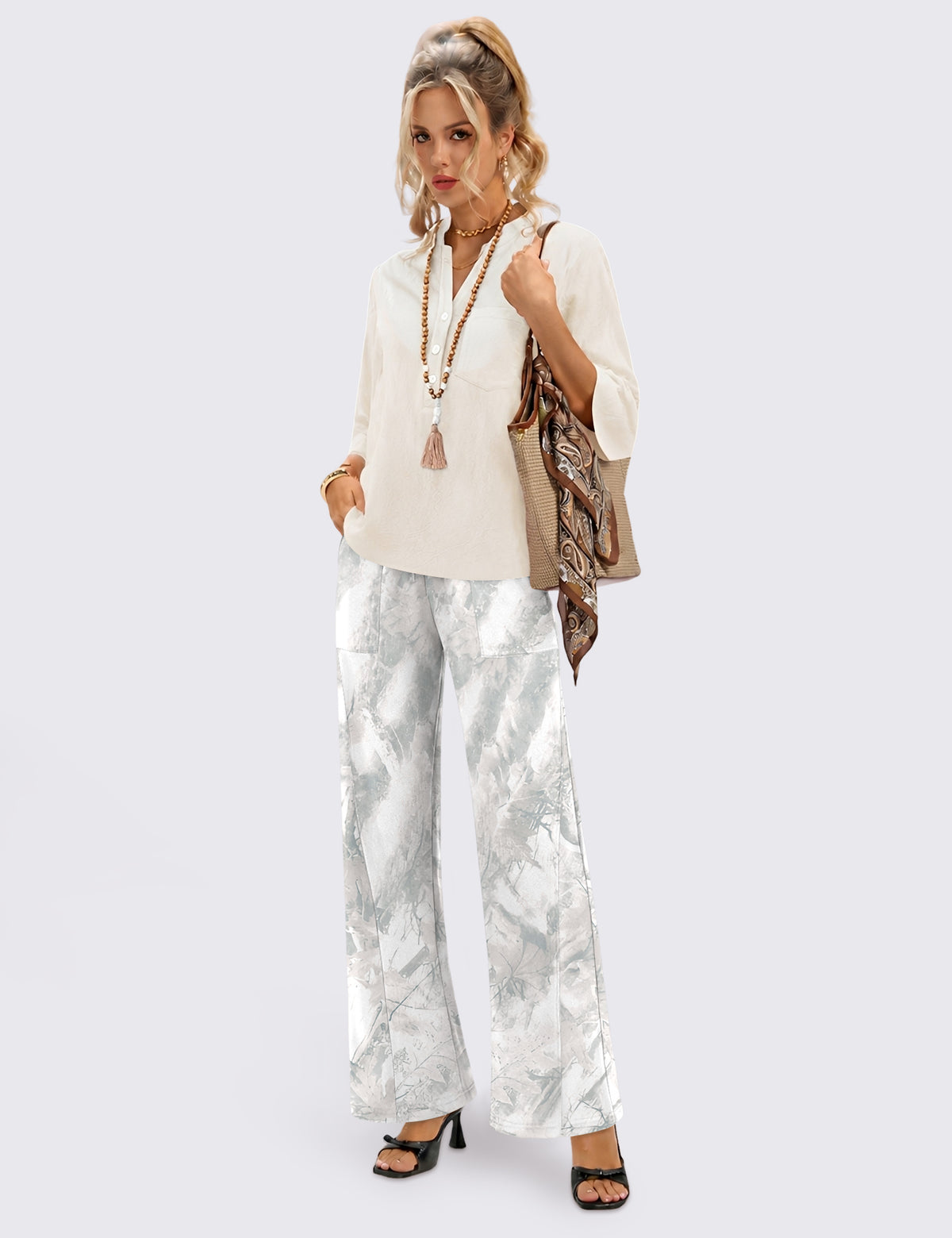 LOMON Wide Leg Sweatpants Women Fleece Fall Spring Sweat Pants