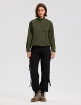 LOMON Jackets for Women Zip Up Funnel Neck Cropped Jackets With Pockets